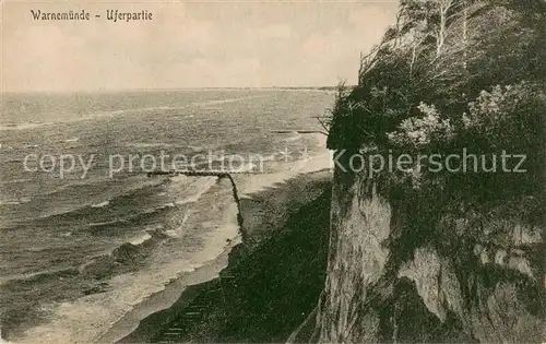 AK / Ansichtskarte Warnemuende_Ostseebad Uferpartie Steilkueste Warnemuende_Ostseebad