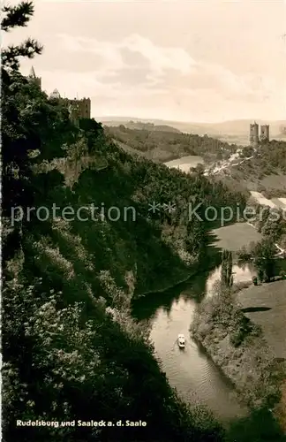 AK / Ansichtskarte Saaleck Panorama Saaletal mit Blick zur Rudelsburg Saaleck