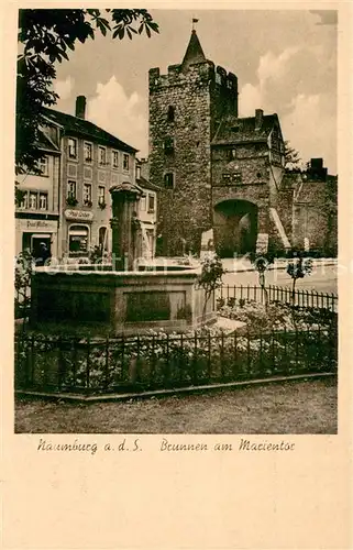 AK / Ansichtskarte Naumburg_Saale Brunnen am Marientor Naumburg_Saale