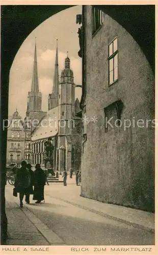 AK / Ansichtskarte Halle_Saale Blick zum Marktplatz Halle_Saale