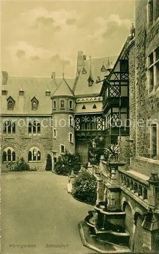 AK / Ansichtskarte Wernigerode_Harz Schlosshof Wernigerode Harz