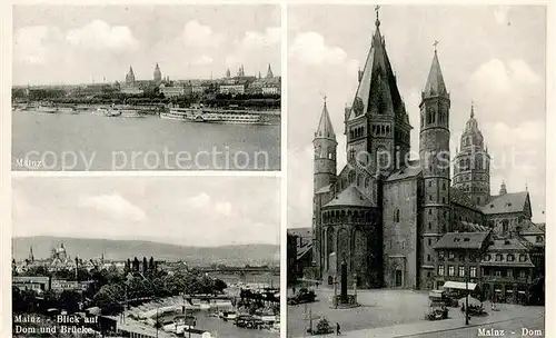 AK / Ansichtskarte Mainz_Rhein Panorama Bruecke Dom Mainz Rhein