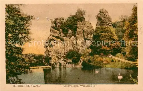 AK / Ansichtskarte Teutoburgerwald Externsteine Wasserseite Teutoburgerwald