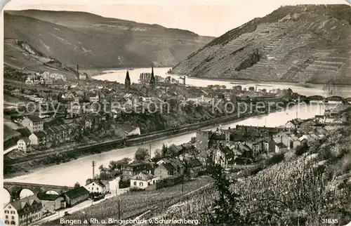 AK / Ansichtskarte Bingen_Rhein Bingerbrueck vom Scharlachberg gesehen Bingen Rhein