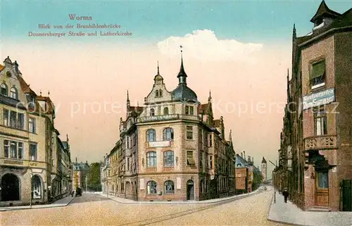 AK / Ansichtskarte Worms_Rhein Donnersberger Strasse und Lutherkirche Restauration Zum Summser Worms Rhein