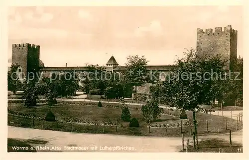 AK / Ansichtskarte Worms_Rhein Alte Stadtmauer mit Lutherpfoertchen Worms Rhein