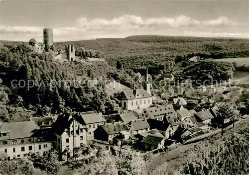 AK / Ansichtskarte Stromberg_Hunsrueck Panorama Luftkurort mit Fustenburg Krankenhaus Kirche Stromberg Hunsrueck