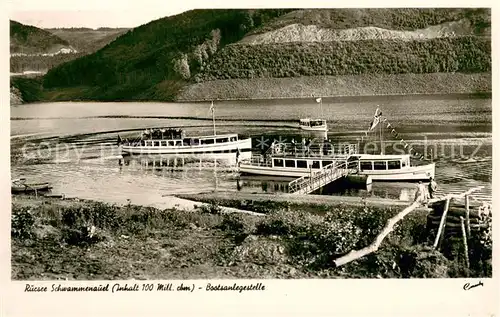 AK / Ansichtskarte Heimbach_Eifel Rursee Schwammenauel Bootsanlegestelle Heimbach Eifel