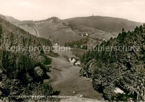 AK / Ansichtskarte Detmold Panorama mit Hermannsdenkmal Detmold