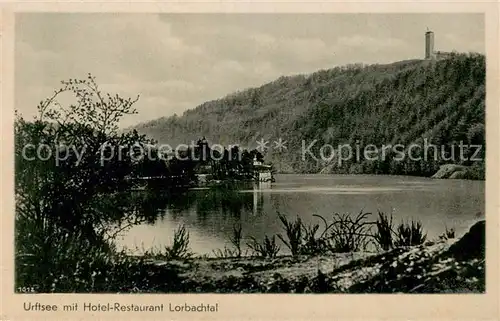 AK / Ansichtskarte Heimbach_Eifel Urftsee mit Hotel Restaurant Lorbachtal Heimbach Eifel