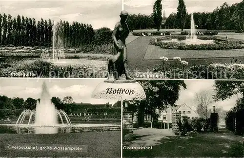 AK / Ansichtskarte Bottrop Stadtgarten Overbeckshof Wasserspiele Statue Bottrop