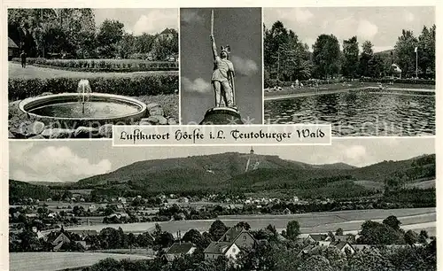 AK / Ansichtskarte Hoerste_Lippe Kurpark Panorama Luftkurort im Teutoburger Wald Freibad Hoerste_Lippe