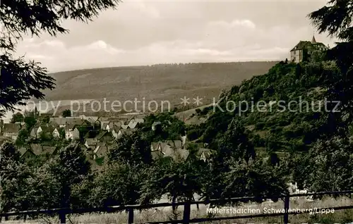 AK / Ansichtskarte Schwalenberg Panorama mit Blick zur Burg Schwalenberg