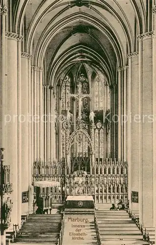 AK / Ansichtskarte Marburg_Lahn Inneres der Elisabeth Kirche Marburg_Lahn