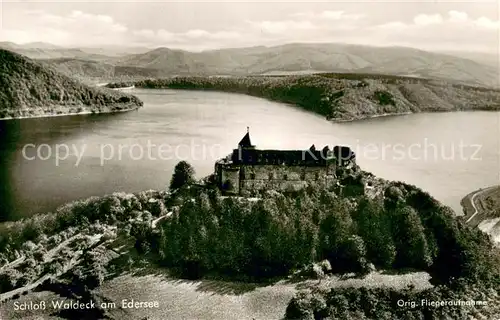 AK / Ansichtskarte Edersee Schloss Waldeck Fliegeraufnahme Edersee