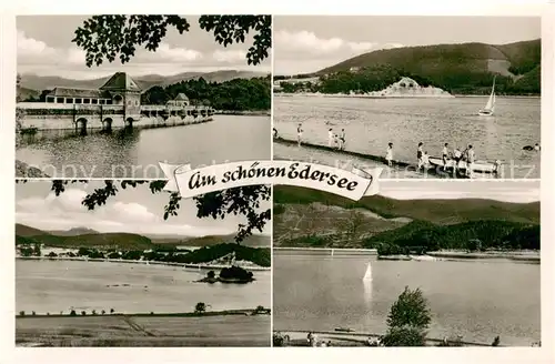 AK / Ansichtskarte Edersee Staumauer Kanufahren Ederseepartien Edersee