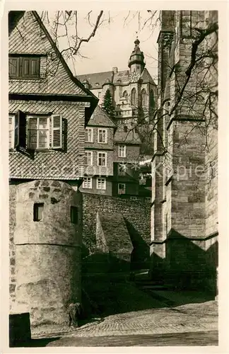 AK / Ansichtskarte Marburg_Lahn Blick vom lutherischen Kirchhof zum Schloss Marburg_Lahn