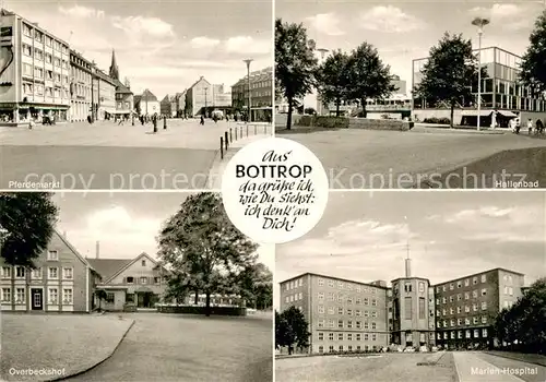 AK / Ansichtskarte Bottrop Pferdemarkt Hallenbad Overbeckshof Marienhospital Bottrop