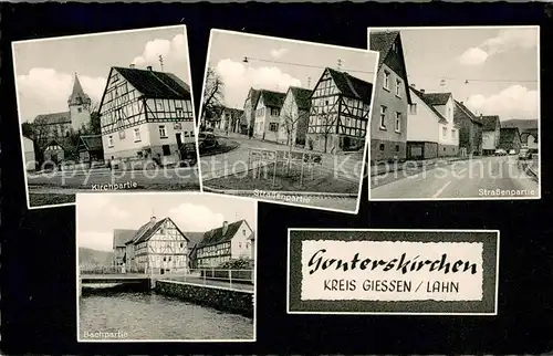 AK / Ansichtskarte Gonterskirchen Partie an der Kirche Strassenpartien Am Bach Gonterskirchen