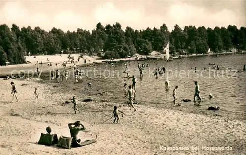 AK / Ansichtskarte Hoyerswerda Badestrand am Knappensee Hoyerswerda