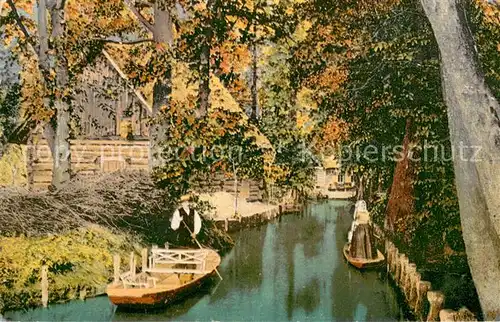 AK / Ansichtskarte Lehde Wasserstrasse im Spreewald Kahn Lehde