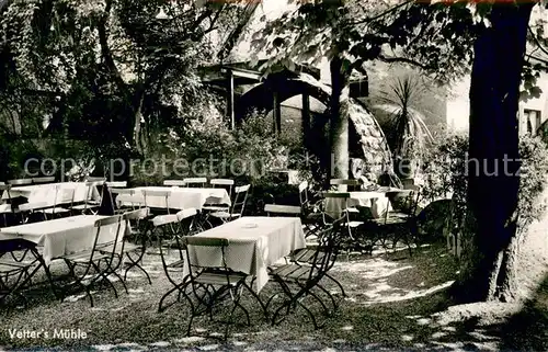 AK / Ansichtskarte Zell_Bensheim Vetters Muehle Gartenterrasse Zell Bensheim