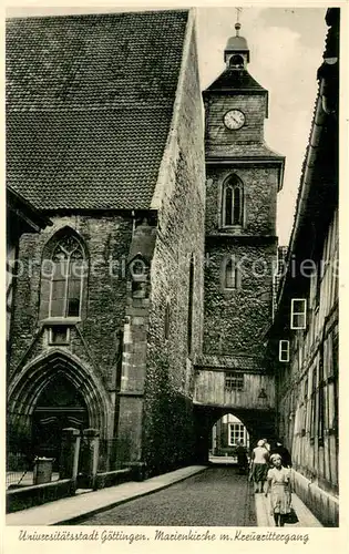 AK / Ansichtskarte Goettingen_Niedersachsen Marienkirche mit Kreuzrittergang Goettingen Niedersachsen