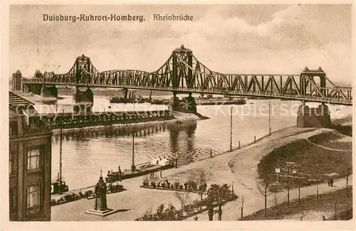 AK / Ansichtskarte Ruhrort_Duisburg Homberger Rheinbruecke 