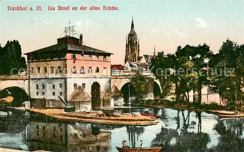 AK / Ansichtskarte Frankfurt_Main Insel an der alten Bruecke Frankfurt Main