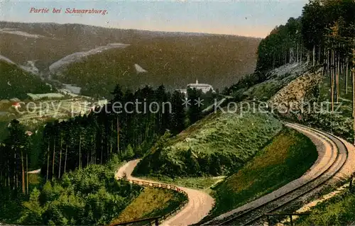 AK / Ansichtskarte Schwarzburg_Thueringer_Wald Panorama Eisenbahn Schwarzburg_Thueringer