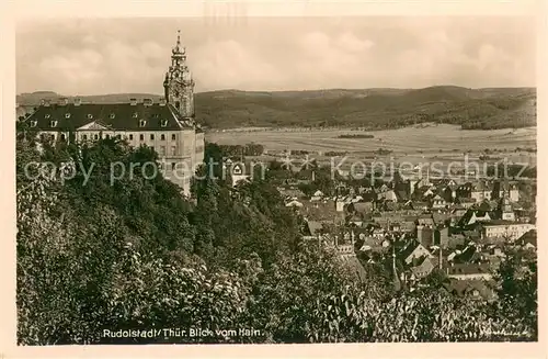 AK / Ansichtskarte Rudolstadt Panorama Blick vom Hain Schloss Rudolstadt