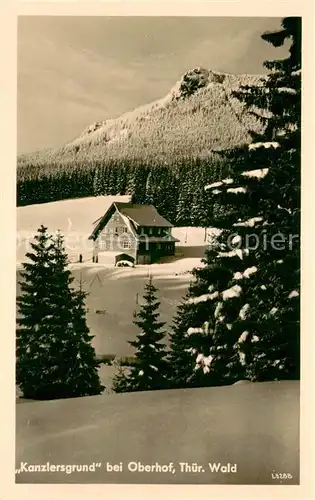 AK / Ansichtskarte Oberhof_Thueringen Kanzlersgrund Berghaus Winterlandschaft Thueringer Wald Oberhof Thueringen