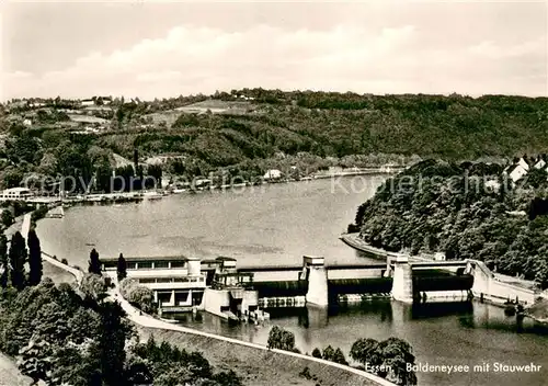 AK / Ansichtskarte Werden_Ruhr_Essen Baldeneysee mit Stauwehr 