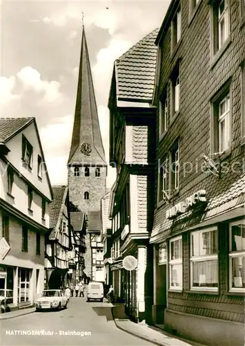 AK / Ansichtskarte Hattingen_Ruhr Steinhagen Strasse Kirche Hattingen Ruhr