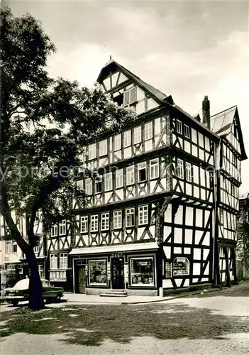 AK / Ansichtskarte Herborn_Hessen Bast sche Haus am Kornmarkt Fachwerkhaus Herborn Hessen