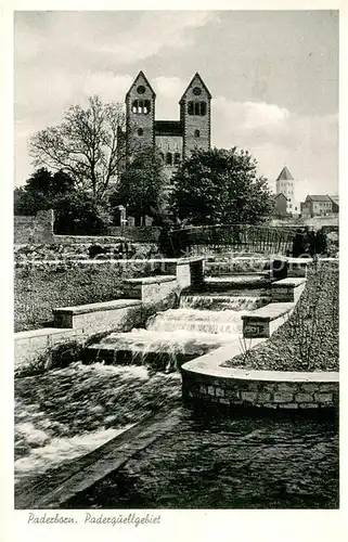 AK / Ansichtskarte Paderborn Paderquellgebiet mit Kirche Paderborn