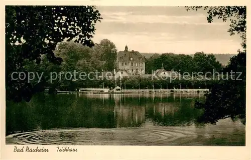 AK / Ansichtskarte Bad_Nauheim Grosser Teich mit Teichhaus Bad_Nauheim