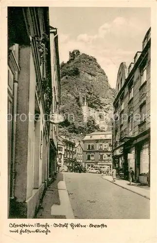 AK / Ansichtskarte Oberstein_Nahe Strasse mit Blick zur Felsenkirche Oberstein_Nahe