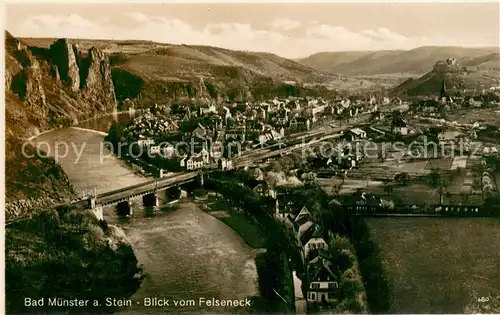 AK / Ansichtskarte Bad_Muenster_Stein_Ebernburg Panorama Nahetal Blick vom Felseneck Bad_Muenster