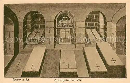 AK / Ansichtskarte Speyer_Rhein Kaisergraeber im Dom Speyer Rhein