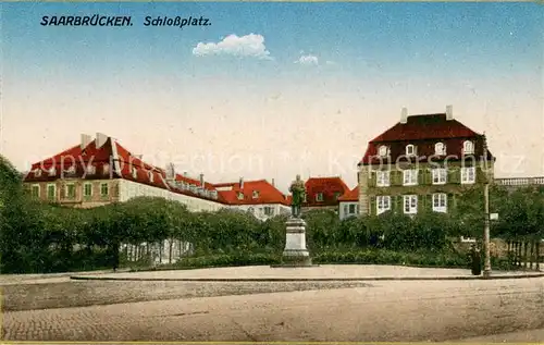 AK / Ansichtskarte Saarbruecken Schlossplatz Denkmal Saarbruecken