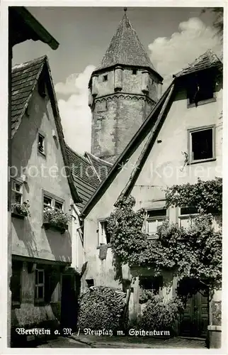 AK / Ansichtskarte Wertheim_Main Neuplatz mit Spitzenturm Wertheim Main