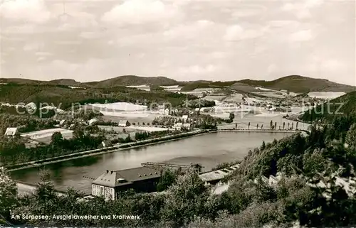 AK / Ansichtskarte Hachen_Sauerland Sorpesee Ausgleichweiher und Kraftwerk Hachen_Sauerland