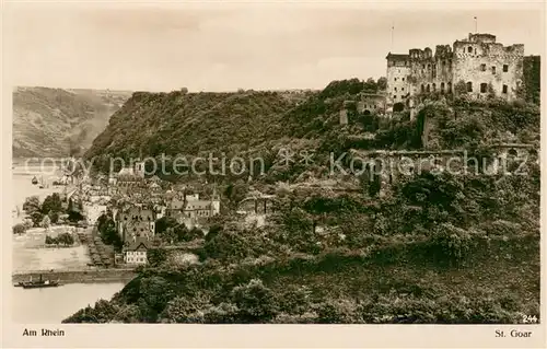 AK / Ansichtskarte St_Goar Rheinpartie mit Burg Rheinfels St_Goar