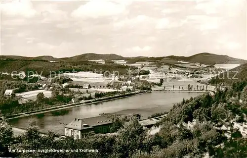 AK / Ansichtskarte Sorpesee_Sauerland Ausgleichweiher und Kraftwerk Sorpesee_Sauerland