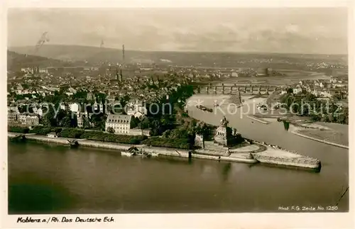 AK / Ansichtskarte Koblenz_Rhein Das Deutsche Eck Koblenz_Rhein