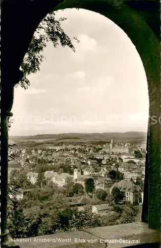 AK / Ansichtskarte Arnsberg_Westfalen Ansicht vom Ehmsen Dankmal Arnsberg_Westfalen