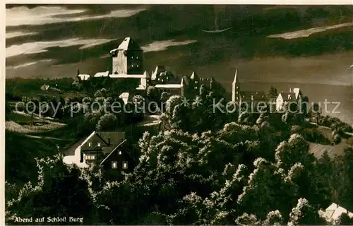 AK / Ansichtskarte Schloss_Burg_Wupper Abendstimmung Schloss_Burg_Wupper