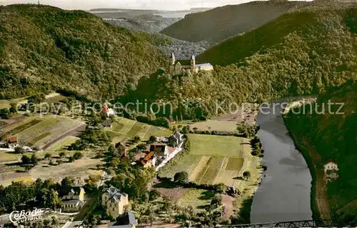 AK / Ansichtskarte Obernhof_Lahn Fliegeraufnahme mit Kloster Arnstein Obernhof_Lahn