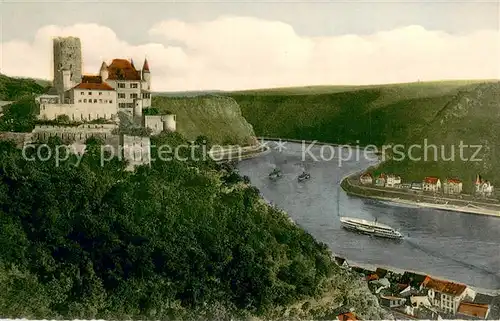 AK / Ansichtskarte St_Goarshausen Burg Katz mit der Loreley St_Goarshausen